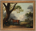 The Third Duke of Dorset's Hunter with a Groom and a Dog