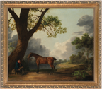 The Third Duke of Dorset's Hunter with a Groom and a Dog
