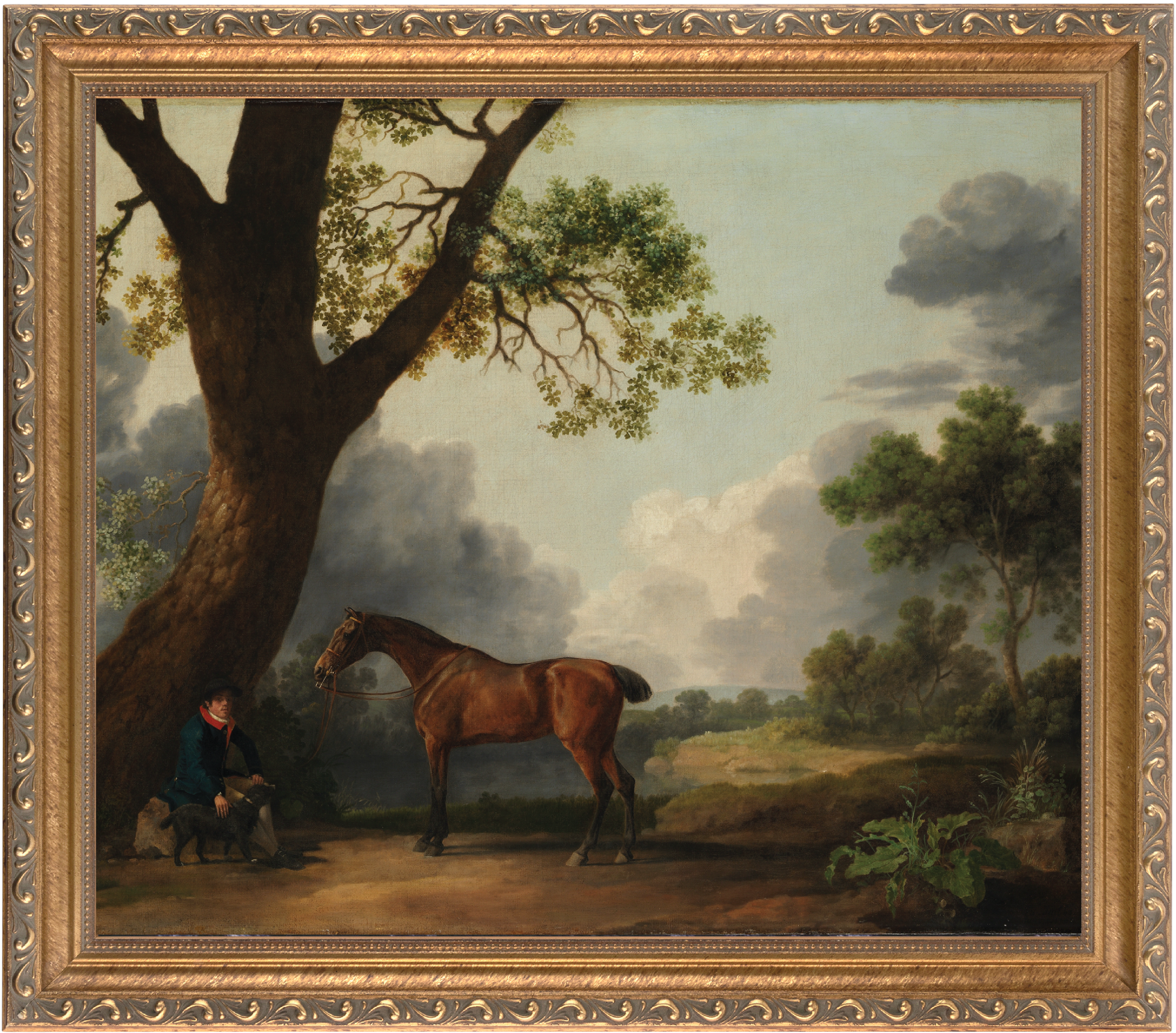 The Third Duke of Dorset's Hunter with a Groom and a Dog