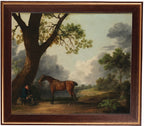 The Third Duke of Dorset's Hunter with a Groom and a Dog