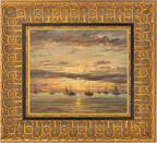 Sunset at Scheveningen: A Fleet of Fishing Vessels at Anchor