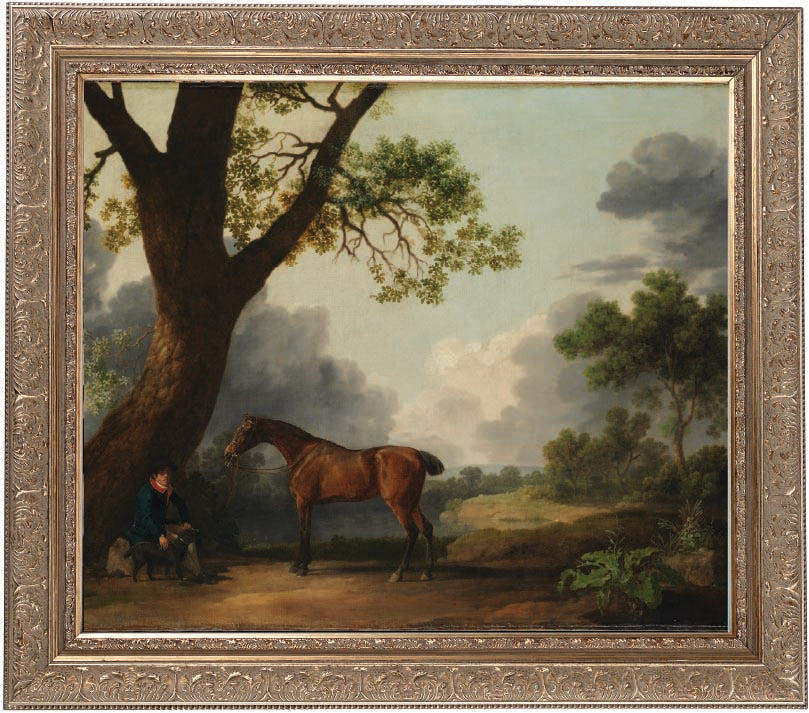 The Third Duke of Dorset's Hunter with a Groom and a Dog